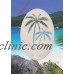 Palm Trees Left Leaning Static Cling Window Decal OVAL 21x33 Tropical Decor    173106286657